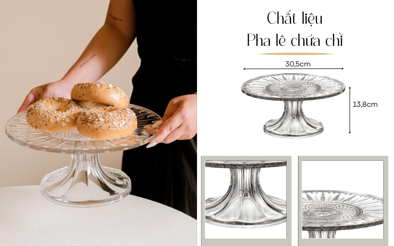 Đĩa chân đế Windsor 30.5cm Crystal Bohemia