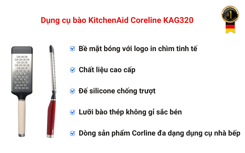 Dụng cụ bào KitchenAid Coreline KAG320 bản to