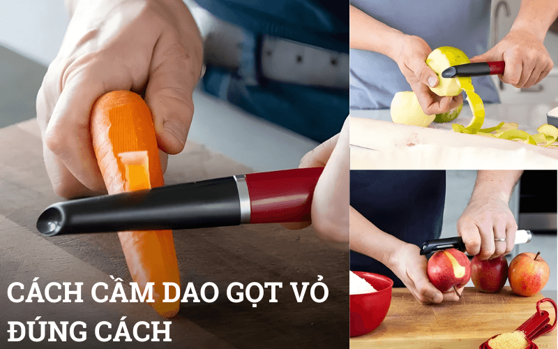 Cách cầm dao gọt vỏ KitchenAid Coreline KAG112 đúng