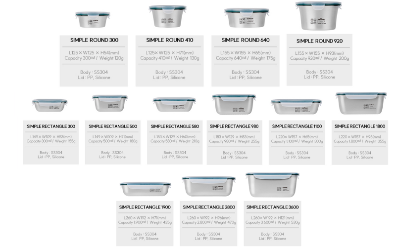 Hộp Inox Cao Cấp Cuitisan Simple nhiều dung tích