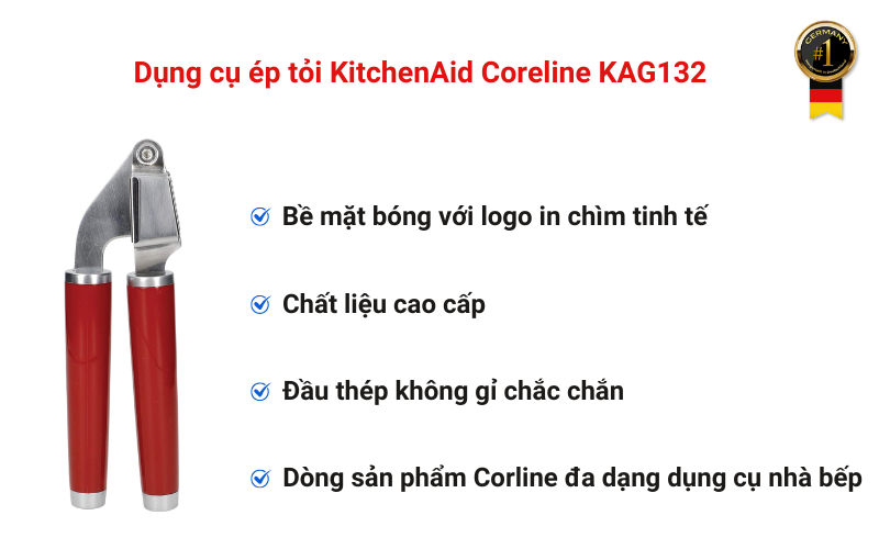 Dụng cụ ép tỏi KitchenAid Coreline KAG132