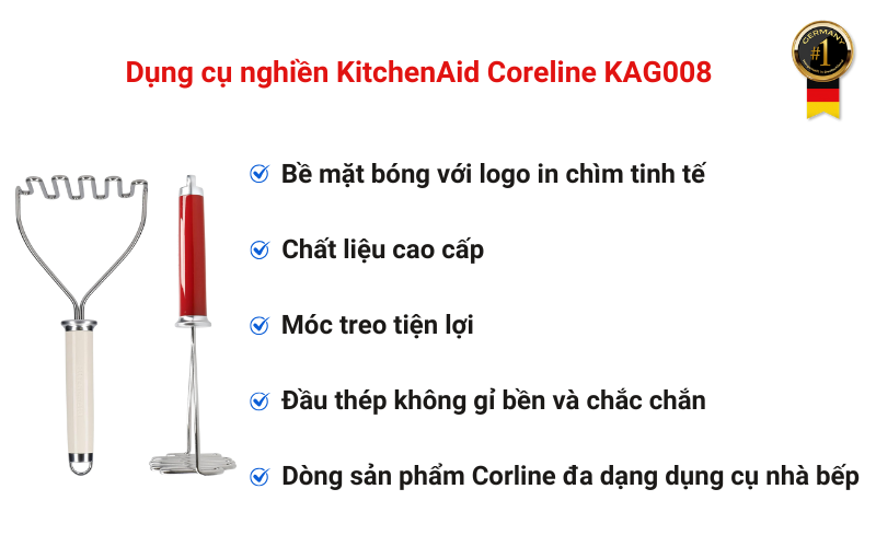 Dụng cụ nghiền KitchenAid Coreline KAG008