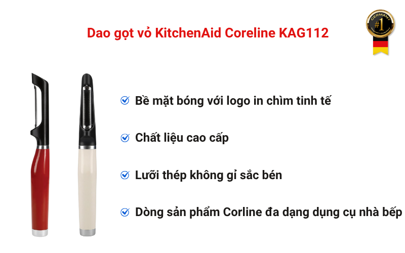 Dao gọt vỏ KitchenAid Coreline KAG112