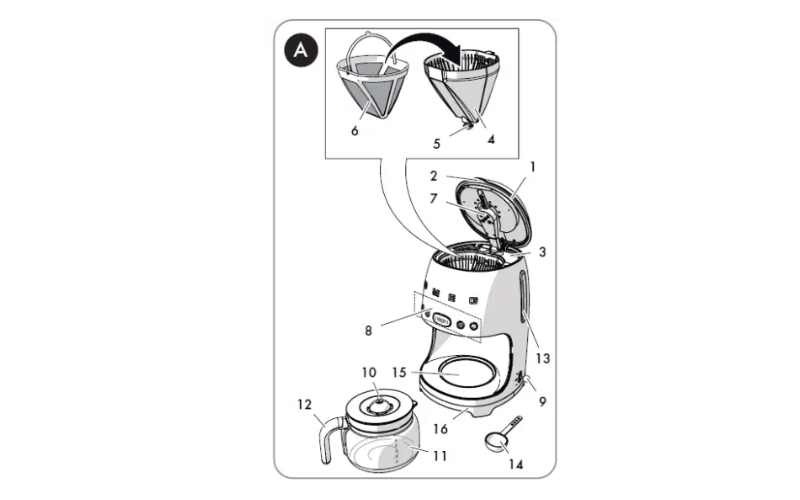 Máy pha cà phê SMEG DCF02 nhiều màu