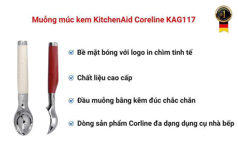 Muỗng múc kem KitchenAid Coreline KAG117