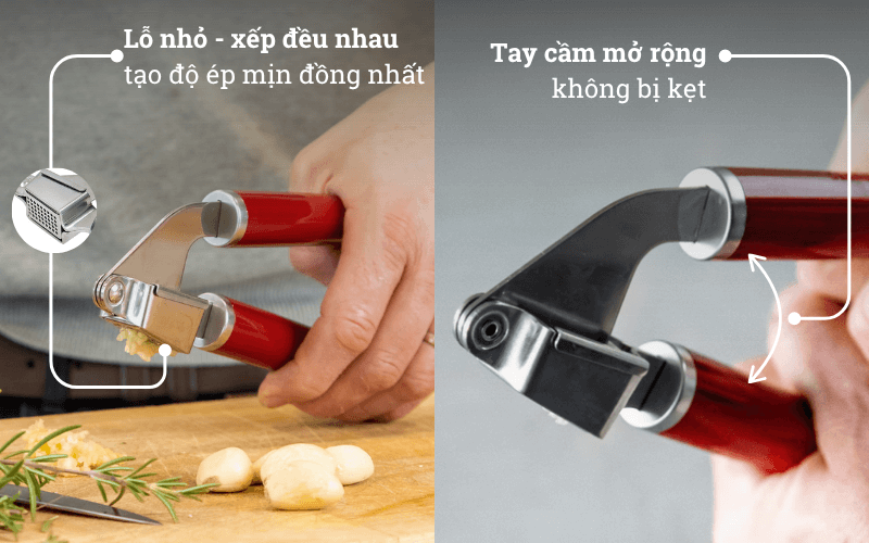 Dụng cụ ép tỏi KitchenAid Coreline KAG132 thiết kế thông minh