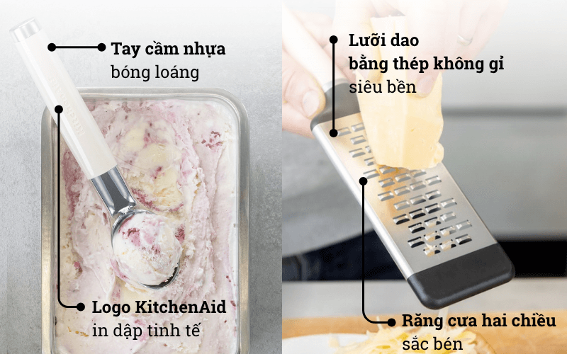 Dụng cụ bào KitchenAid Coreline KAG320 làm từ thép không gỉ