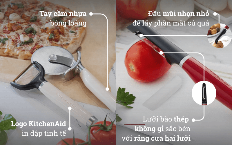 Dao gọt vỏ KitchenAid Coreline KAG112 thép gỉ sắc bén