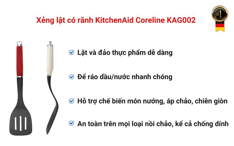 Xẻng lật có rãnh KitchenAid Coreline KAG002