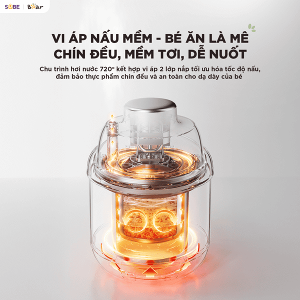 2. Vi áp mềm thực phẩm - hỗ trợ tiêu hóa của bé