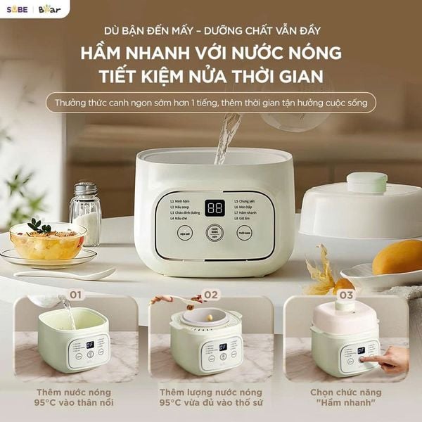 3. Chế độ hầm nhanh bằng nước nóng - Rút ngắn 50% thời gian nấu