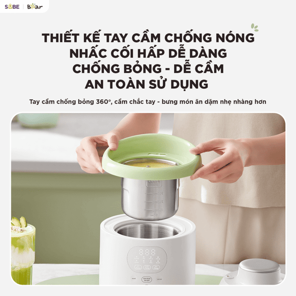 9. Tay cầm 360° chống nóng - thao tác an toàn