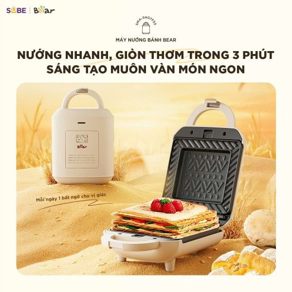 máy nướng bánh 2 khay Bear SMA-5H07F55