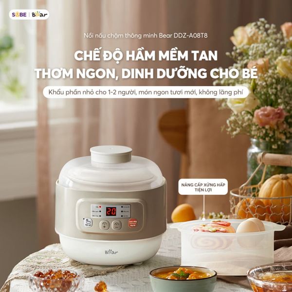 nồi nấu chậm Bear 0.8L DDZ-A08T8