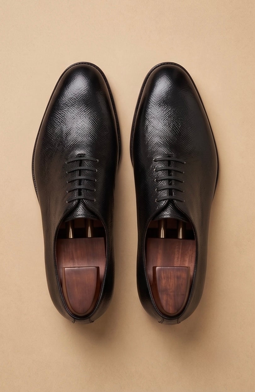 THE OXFORD PEBBLE-GRAIN DERBY SHOES