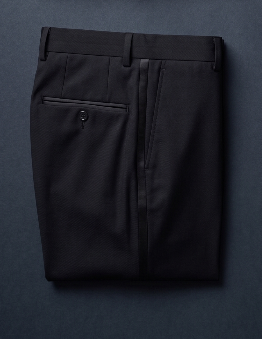 THE MIDNIGHT SATIN-STRIPE TROUSER