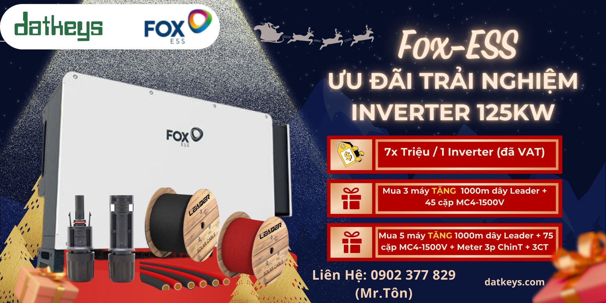 Săn Deal khủng từ FoxESS: Mua Inverter nhận combo quà tặng cực chất chỉ có tại Datkeys