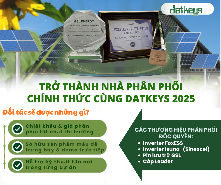 Cơ hội vàng: Trở thành nhà phân phối chính thức cùng Datkeys - Đột phá doanh thu cùng làn sóng năng lượng xanh 2025