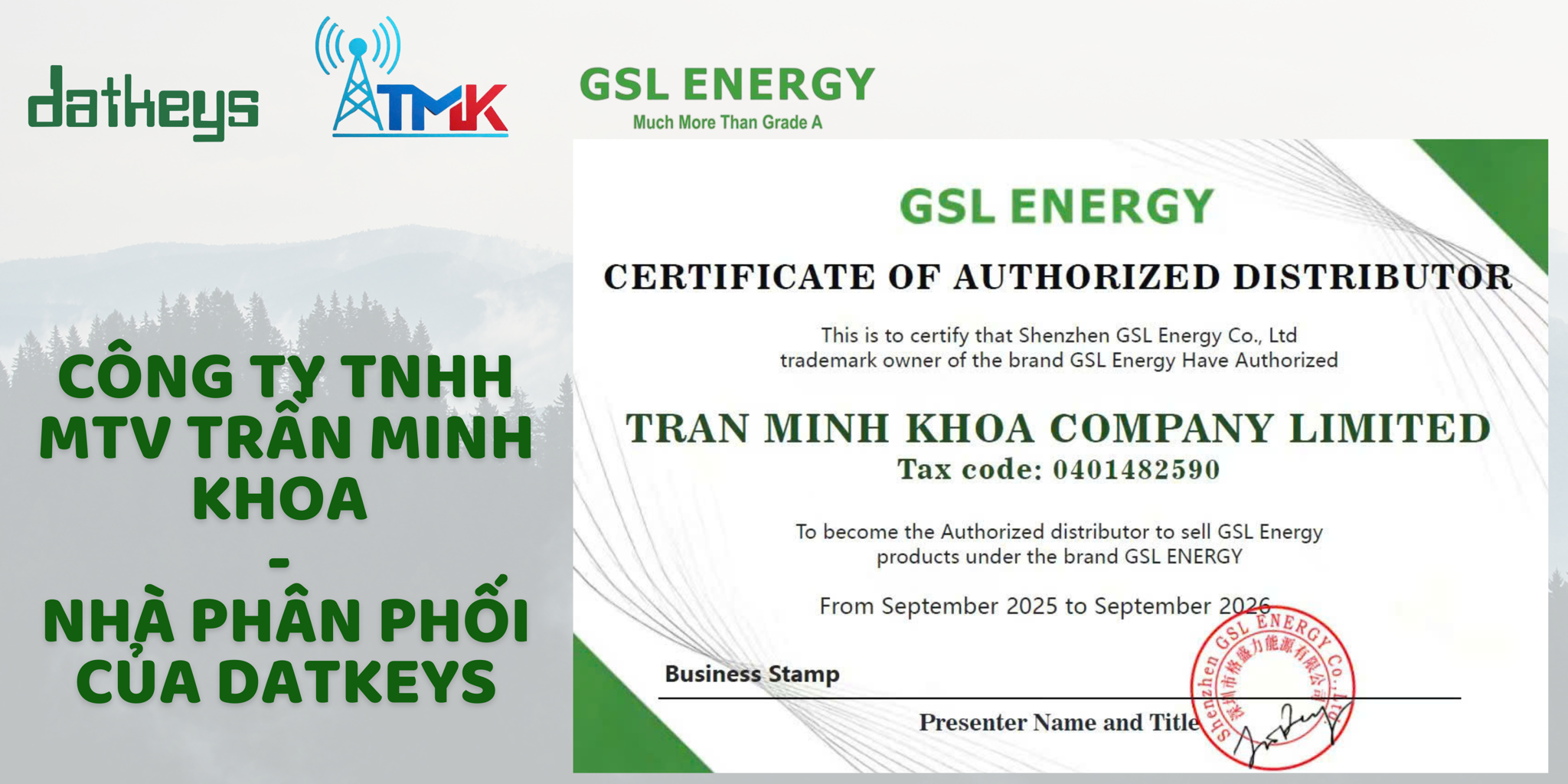 Trần Minh Khoa Solar trở thành Nhà Phân Phối và đơn vị EPC đồng hành cùng Datkeys – Bước tiến mới cho thị trường năng lượng miền Trung