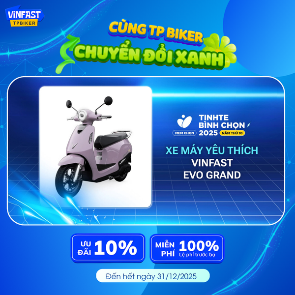 VinFast EVO Grand – Xe máy điện được yêu thích năm 2025 theo bình chọn người dùng