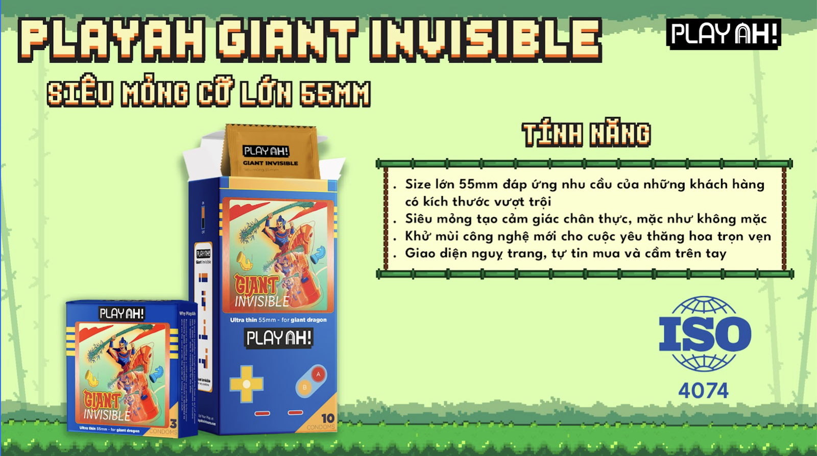 Bao Cao Su Size Lớn 55mm Playah Giant Invisible