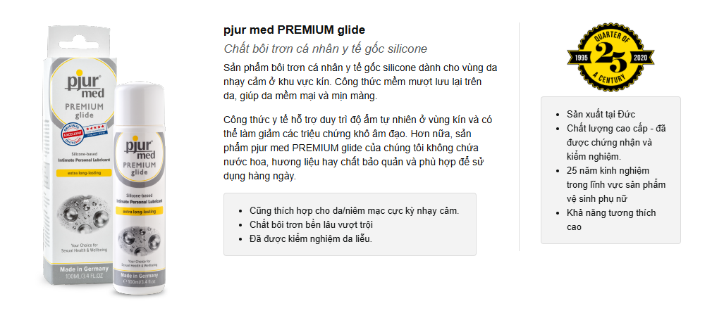 Gel Bôi Trơn Gốc Silicone Pjur Med Preminum