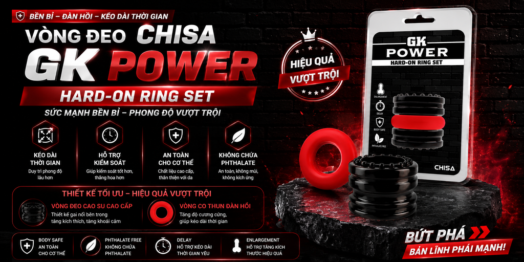 Vòng Đeo Chisa GK Power Hard-On Ring Set