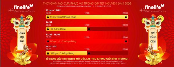 FINELIFE THÔNG BÁO LỊCH HOẠT ĐỘNG TẾT BÍNH NGỌ 2026