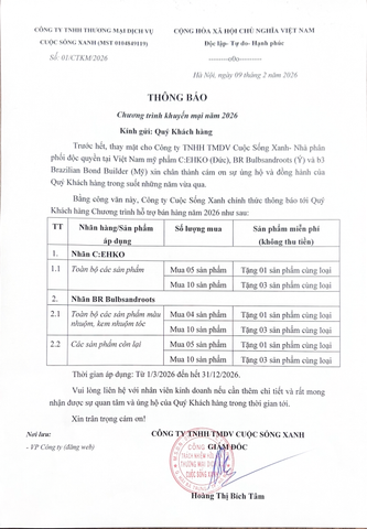 THÔNG BÁO: CHƯƠNG TRÌNH HỖ TRỢ BÁN HÀNG 2026