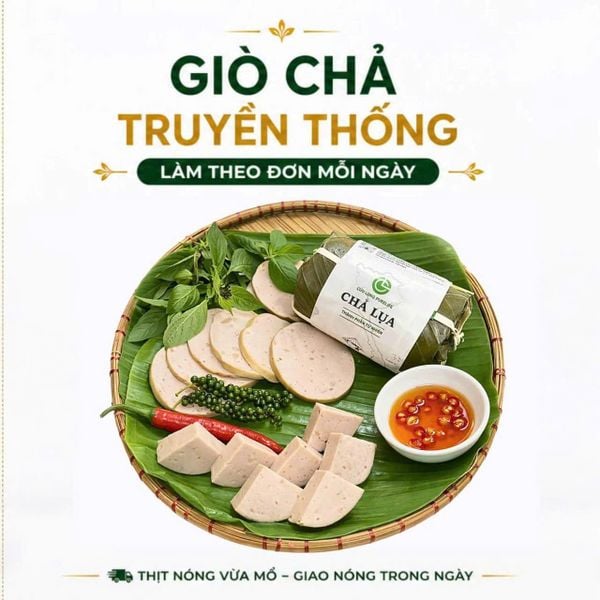 Giò chả Cửu Long PureLife - thịt heo nóng, không hàn the