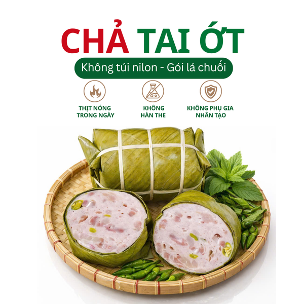 Giò chả Cửu Long PureLife - thịt heo nóng, không hàn the