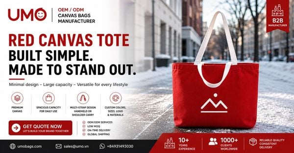 Red Canvas Tote Bag Manufacturer in Vietnam – OEM & ODM Solutions for Your Brand