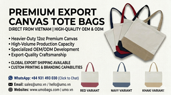 OEM Canvas Tote Bag Manufacturer in Vietnam (UMOC0418)
