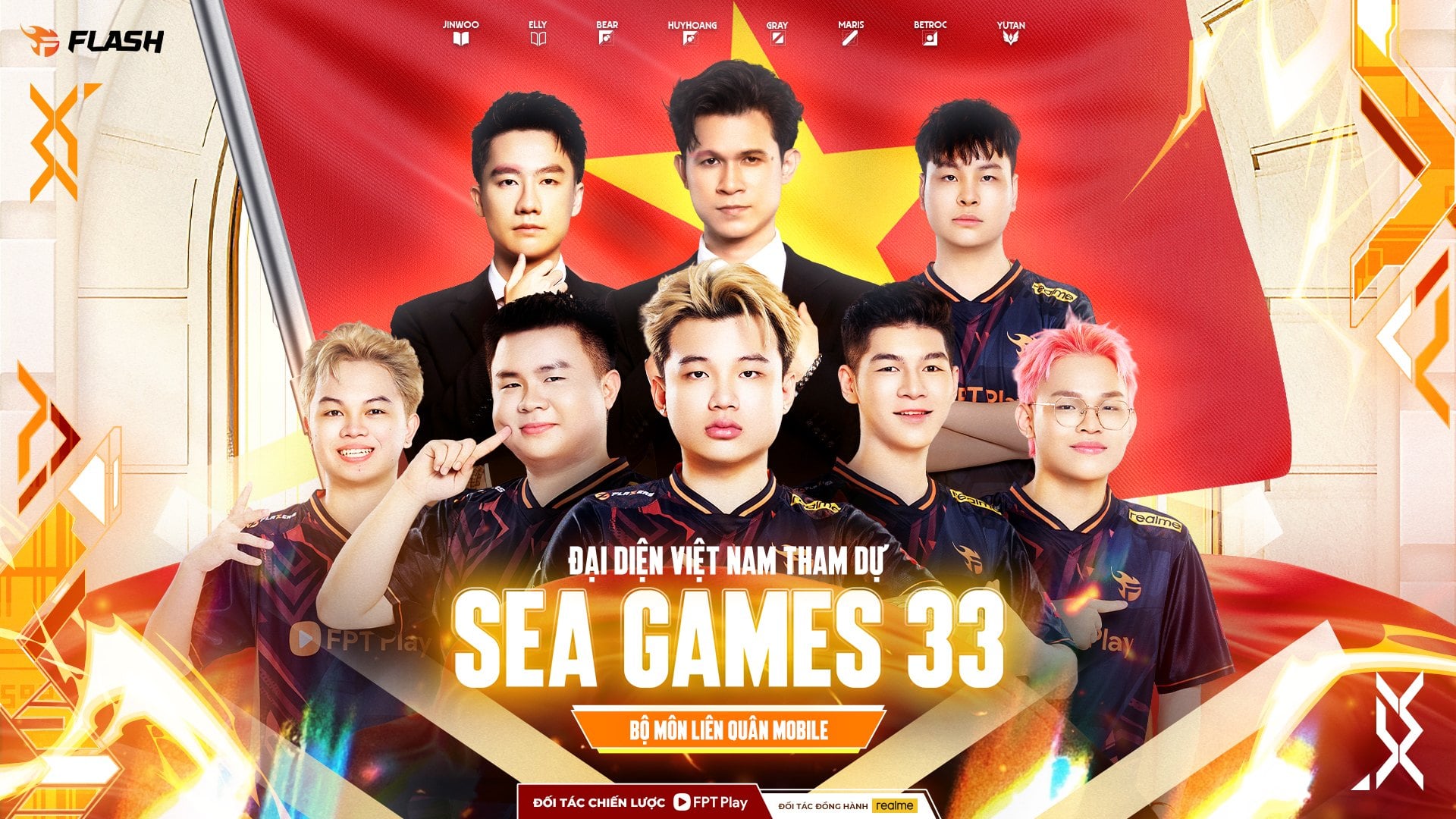 FPT FLASH LÀ ĐẠI DIỆN VIỆT NAM THAM DỰ SEA GAME 33 BỘ MÔN THỂ THAO ĐIỆN TỬ - NỘI DUNG LIÊN QUÂN MOBILE ĐỒNG ĐỘI NAM