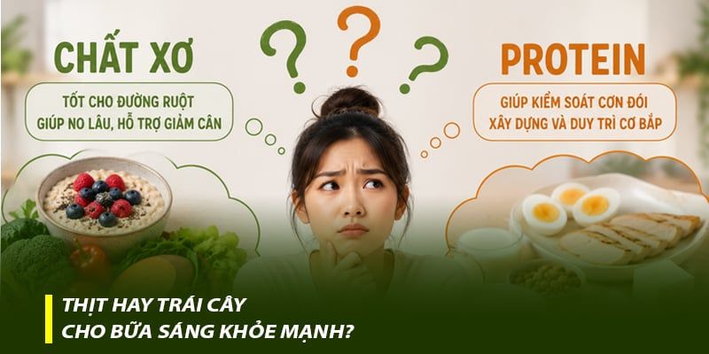 Thịt hay trái cây cho bữa sáng khoẻ mạnh?
