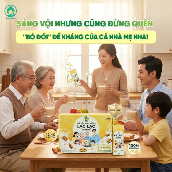 BỮA SÁNG ĐỦ CHẤT CHO CẢ GIA ĐÌNH CHỈ TRONG VÀI PHÚT VỚI NGŨ CỐC DINH DƯỠNG LẠC LẠC PREMIUM