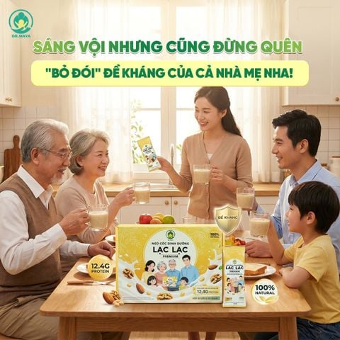 BỮA SÁNG ĐỦ CHẤT CHO CẢ GIA ĐÌNH CHỈ TRONG VÀI PHÚT VỚI NGŨ CỐC DINH DƯỠNG LẠC LẠC PREMIUM
