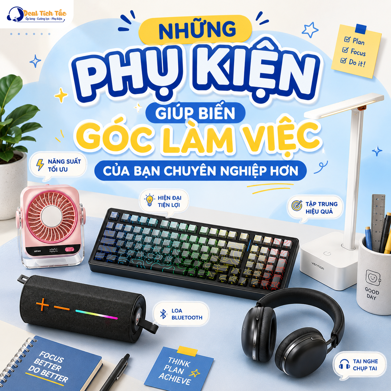 NHỮNG PHỤ KIỆN GIÚP BIẾN GÓC LÀM VIỆC CỦA BẠN CHUYÊN NGHIỆP HƠN