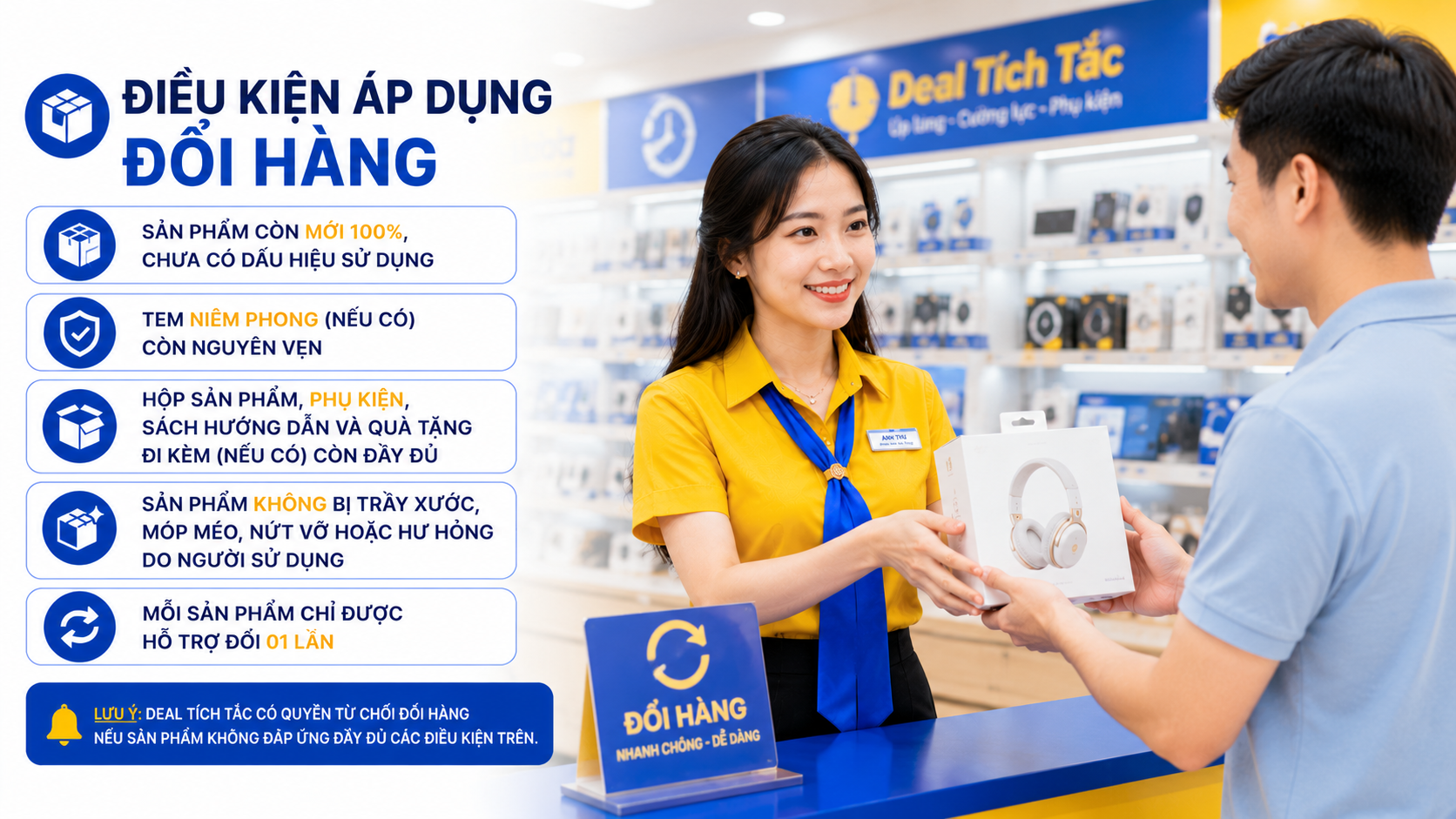 Điều kiện áp dụng đổi hàng