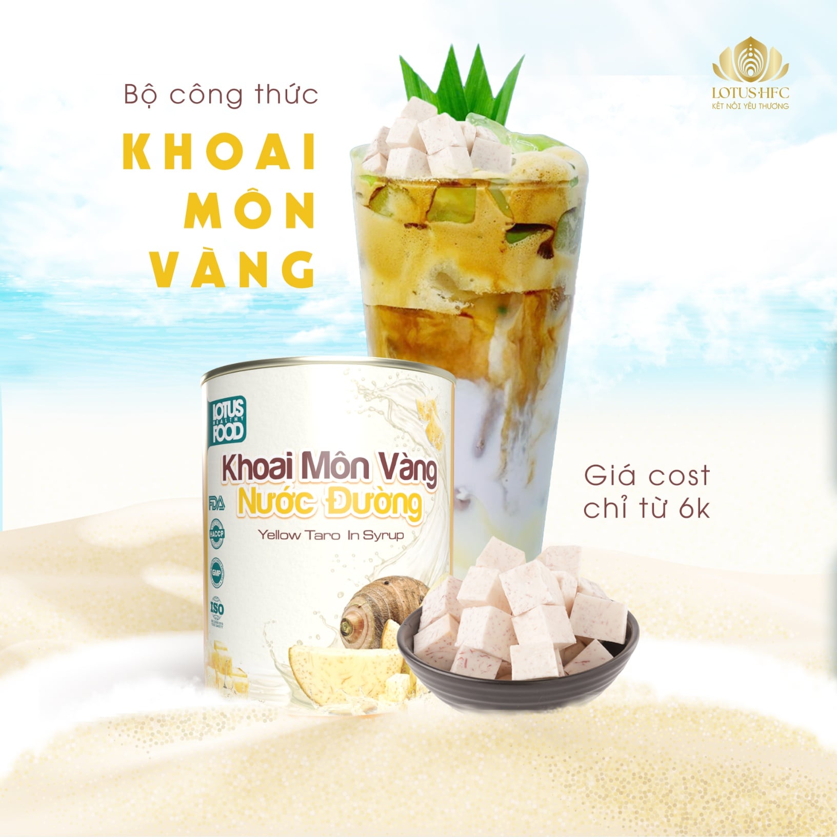 BỘ CÔNG THỨC KHOAI MÔN VÀNG - XU HƯỚNG ĐỒ UỐNG MỚI CHO QUÁN