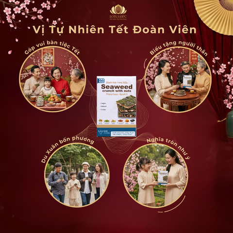 BÁNH KẸP RONG BIỂN VỊ TỰ NHIÊN LOTUS.HFC - QUÀ TẾT Ý NGHĨA CHO SỨC KHỎE