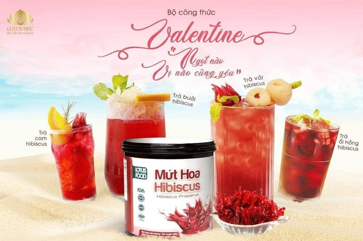 TOP CÔNG THỨC MENU ĐỒ UỐNG VALENTINE SẮC HỒNG TỪ HOA HIBISCUS