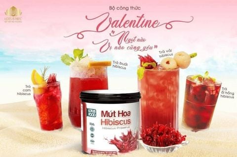 TOP CÔNG THỨC MENU ĐỒ UỐNG VALENTINE SẮC HỒNG TỪ HOA HIBISCUS