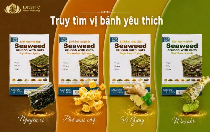 BÁNH KẸP RONG BIỂN HẠT DINH DƯỠNG - TOP 4 VỊ BÁNH HEALTHY