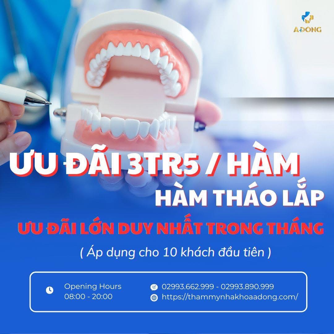 🎯 ƯU ĐÃI ĐẶC BIỆT TẠI NHA KHOA Á ĐÔNG  💥💥 DUY NHẤT 10 KHÁCH ĐẦU TIÊN 3.500.000Đ / HÀM 💥💥