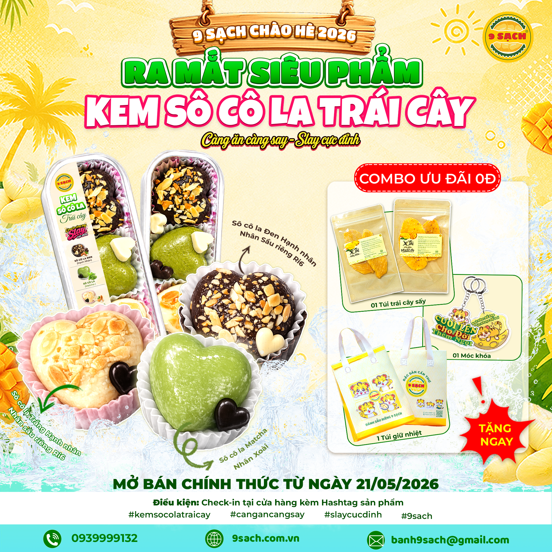 KEM SOCOLA TRÁI CÂY 9 SẠCH CHÍNH THỨC RA MẮT – MUA 1 TẶNG 3