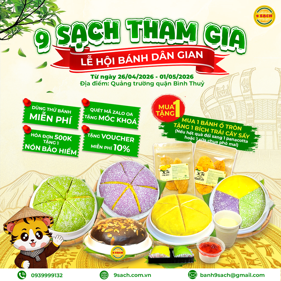 9 SẠCH CÓ MẶT TẠI LỄ HỘI BÁNH DÂN GIAN 2026 – GHÉ LÀ CÓ QUÀ