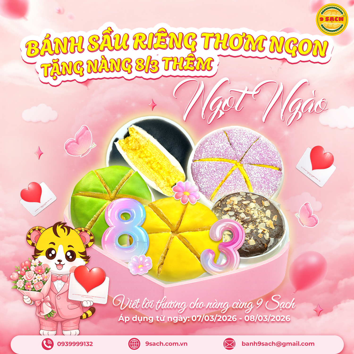BÁNH SẦU RIÊNG 9 SẠCH – MÓN QUÀ NGỌT NGÀO NGÀY 8/3