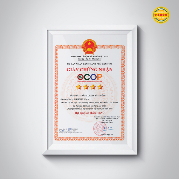OCOP CERTIFICATION – AFFIRMING THE QUALITY OF 9 SACH DURIAN CAKES