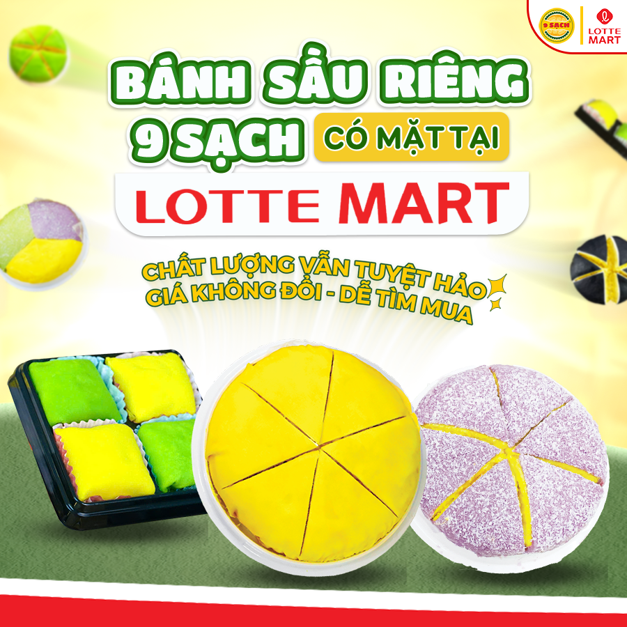 BÁNH SẦU RIÊNG 9 SẠCH TẠI LOTTE MART - CHẤT LƯỢNG VẪN TUYỆT HẢO
